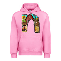 Fuchsia Pink farm life alphabet lowercase letters n Urban Hoodie - BundleAndBundleShop