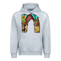 Heather Grey farm life alphabet lowercase letters n Urban Hoodie - BundleAndBundleShop
