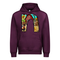 Mauve Wine farm life alphabet lowercase letters n Urban Hoodie - BundleAndBundleShop