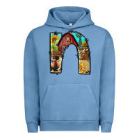 Pigment Pebble Blue farm life alphabet lowercase letters n Urban Hoodie - BundleAndBundleShop