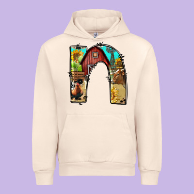 Farm Life Alphabet Lowercase Letters N Urban Hoodie Designed By Bundleandbundleshop