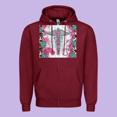 Nurse Zipper Hoodie Designed By Tumblerdesignbyshophia