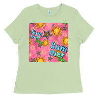 Matcha summer time of the sun seamless pattern Ladies Tee - BundleAndBundleShop