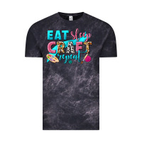 Cloud Black eat sleep craft repeat Vintage Tee - NancyCooperArtShop