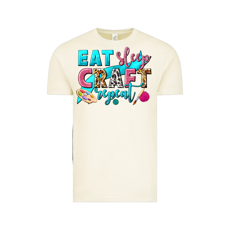 Eat Sleep Craft Repeat Vintage Tee by NancyCooperArtShop | Teevron