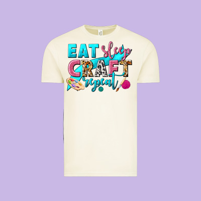 Eat Sleep Craft Repeat Vintage Tee Designed By Nancycooperartshop