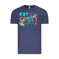 Vintage Denim eat sleep craft repeat Vintage Tee - NancyCooperArtShop