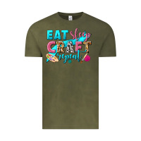 Vintage Olive eat sleep craft repeat Vintage Tee - NancyCooperArtShop