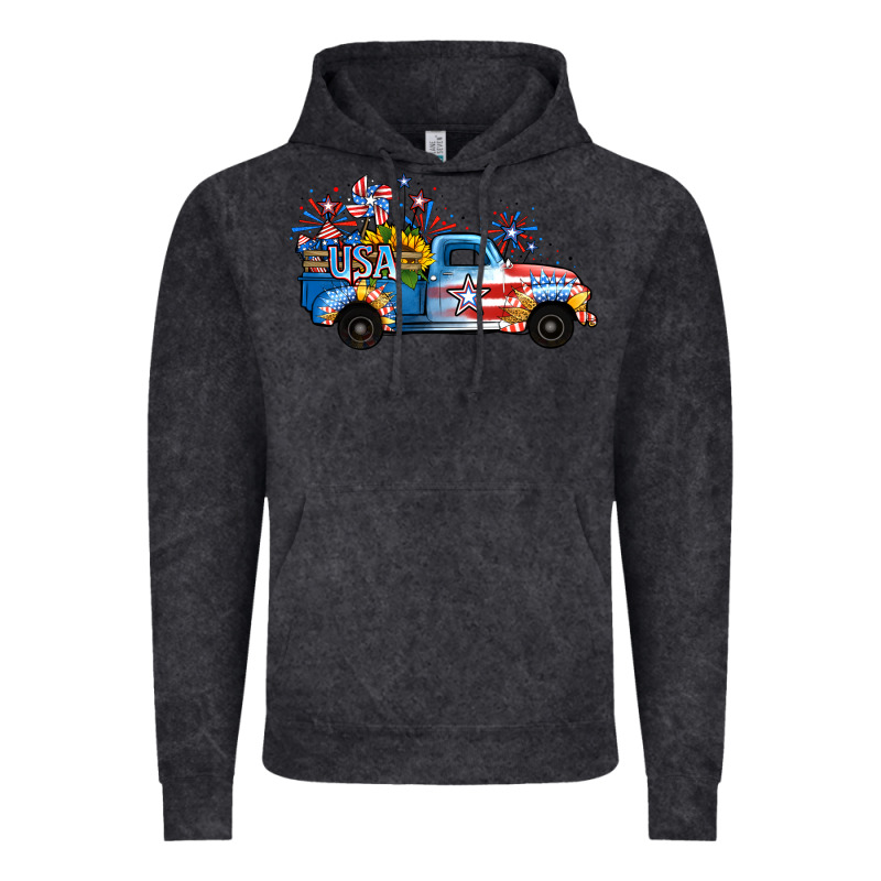Usa 4th Of July Sunflower Truck Vintage Hoodie by Jasminsmagicworld | Teevron