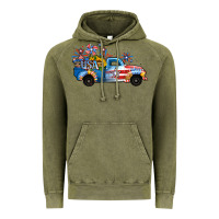 Vintage Olive USA 4th of July Sunflower Truck Vintage Hoodie - Jasminsmagicworld