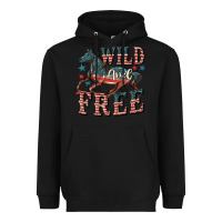 Black Wild and free 4th of july Heavyweight Hoodie - CowGirlArtShop