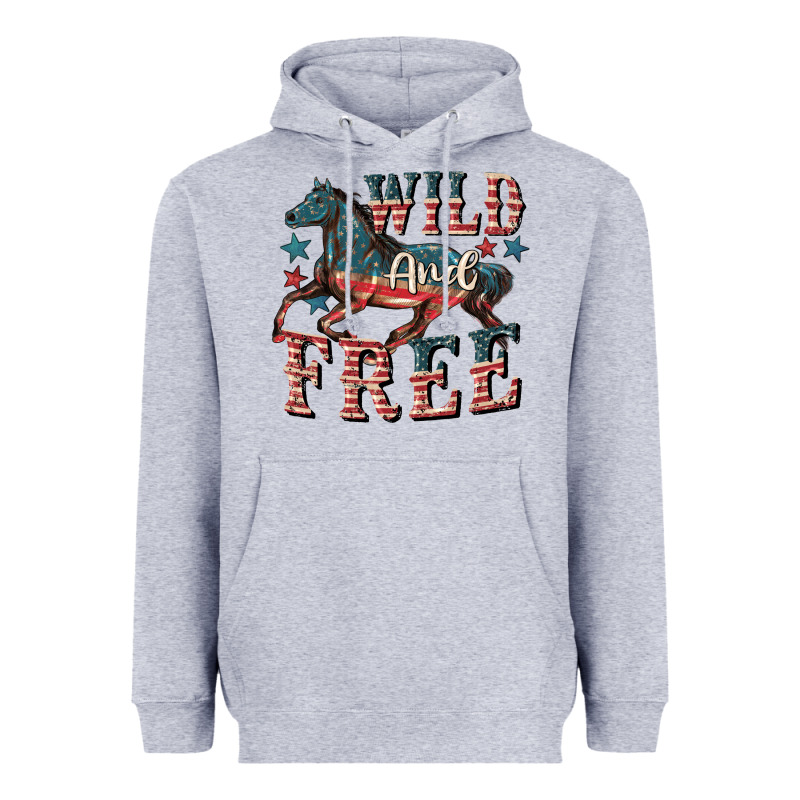 Wild And Free 4th Of July Heavyweight Hoodie by CowGirlArtShop | Teevron