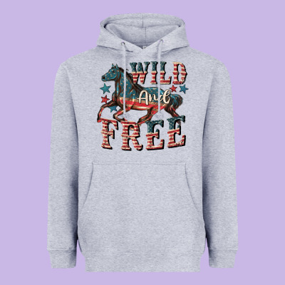 Wild And Free 4th Of July Heavyweight Hoodie Designed By Cowgirlartshop