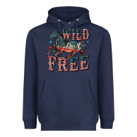 Navy Wild and free 4th of july Heavyweight Hoodie - CowGirlArtShop