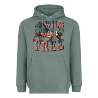Sage Wild and free 4th of july Heavyweight Hoodie - CowGirlArtShop