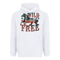 White Wild and free 4th of july Heavyweight Hoodie - CowGirlArtShop