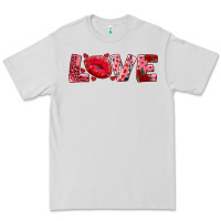 Dove Grey love with kiss Premium Tee - AdoDesignShop