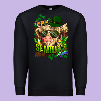 St. Patrick's Day Cow Premium Sweatshirt Designed By Howdyjamesfarm