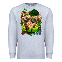Heather Grey St. Patrick's Day Cow Premium Sweatshirt - HowdyJamesFarm
