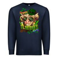 Navy St. Patrick's Day Cow Premium Sweatshirt - HowdyJamesFarm
