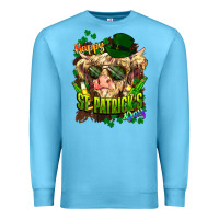Ocean Blue St. Patrick's Day Cow Premium Sweatshirt - HowdyJamesFarm