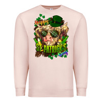 Pale Pink St. Patrick's Day Cow Premium Sweatshirt - HowdyJamesFarm