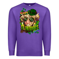 Purple St. Patrick's Day Cow Premium Sweatshirt - HowdyJamesFarm