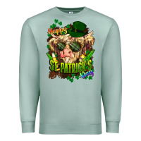 Seafoam St. Patrick's Day Cow Premium Sweatshirt - HowdyJamesFarm
