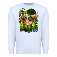 White St. Patrick's Day Cow Premium Sweatshirt - HowdyJamesFarm