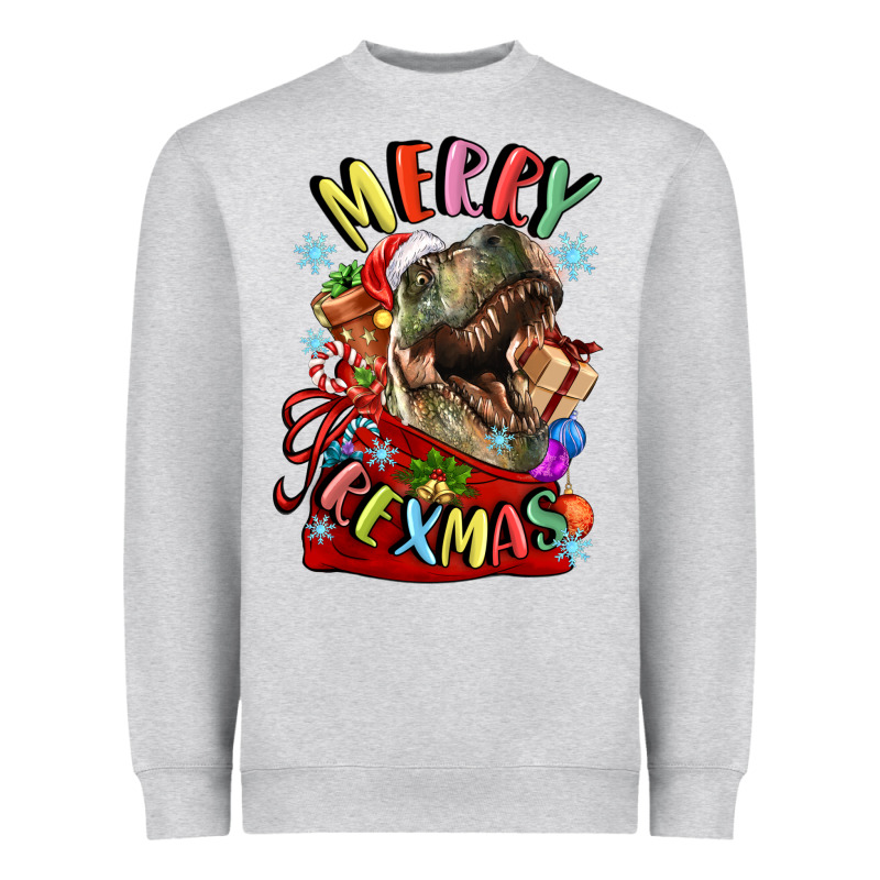 T Rex Merry Rexmas Heavyweight Sweatshirt by LillyAllenDesigns | Teevron