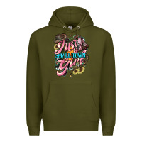 Army Green Just a small town girl Premium Hoodie - HowdyJamesFarm