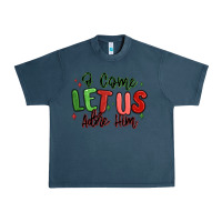 Midnight Navy o come let us adore him christmas Urban Heavy Tee - MaliasSmallBusiness