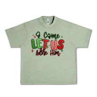 Oil Green o come let us adore him christmas Urban Heavy Tee - MaliasSmallBusiness