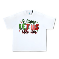 White o come let us adore him christmas Urban Heavy Tee - MaliasSmallBusiness