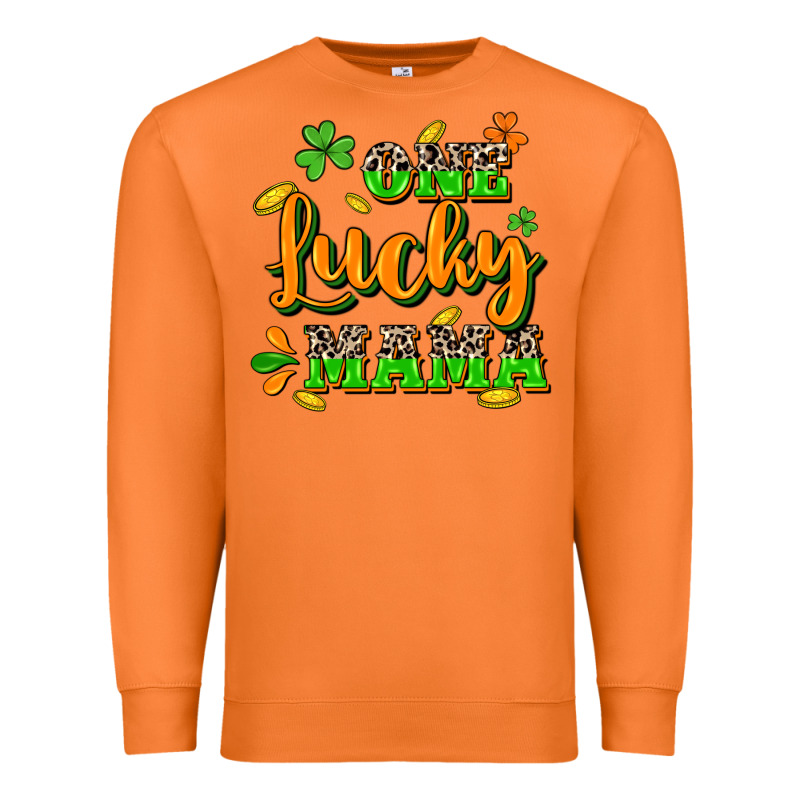 One Lucky Mama St. Patrick's Day Premium Sweatshirt by CowGirlArtShop | Teevron