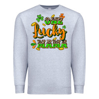 Heather Grey One lucky Mama St. Patrick's Day Premium Sweatshirt - CowGirlArtShop