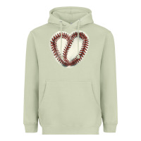 Matcha Baseball ball heart Heavyweight Hoodie - HowdyJamesFarm