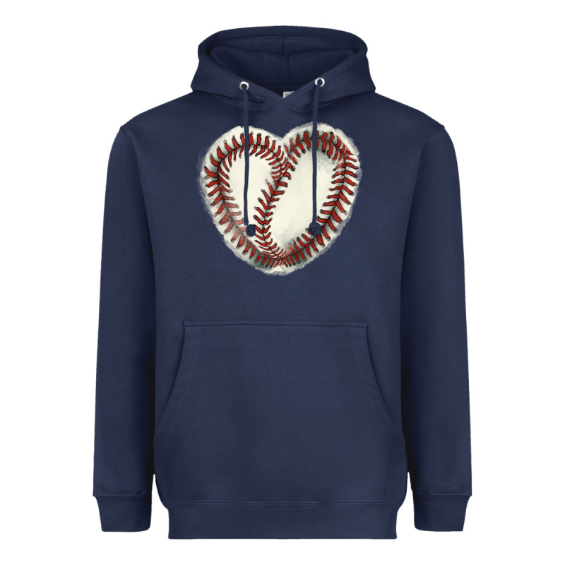 Baseball Ball Heart Heavyweight Hoodie by HowdyJamesFarm | Teevron
