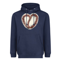 Navy Baseball ball heart Heavyweight Hoodie - HowdyJamesFarm