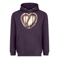 Plum Baseball ball heart Heavyweight Hoodie - HowdyJamesFarm
