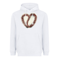 White Baseball ball heart Heavyweight Hoodie - HowdyJamesFarm