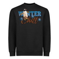 Black Winter Chill Penguin Heavyweight Sweatshirt - LillyAllenDesigns