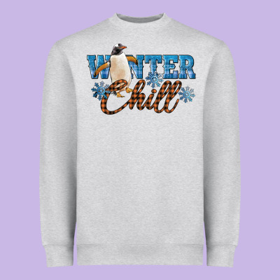 Winter Chill Penguin Heavyweight Sweatshirt Designed By Lillyallendesigns