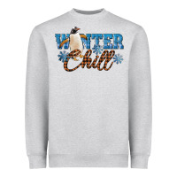 Heather Grey Winter Chill Penguin Heavyweight Sweatshirt - LillyAllenDesigns