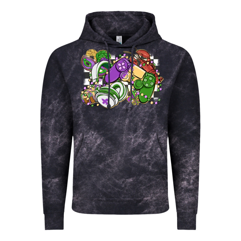 Gamer Mardi Gras Game Controller Vintage Hoodie by MaliasSmallBusiness | Teevron
