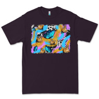 Plum easter butterfly with glitter and cowhide  background Premium Tee - Artiststas