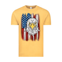 Vintage Mustard American flag eagle Vintage Tee - MaliasSmallBusiness