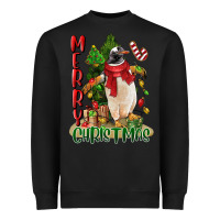 Black merry christmas penguin Heavyweight Sweatshirt - LillyAllenDesigns