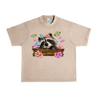 French Oak raccoon with flowers Urban Heavy Tee - MaliasSmallBusiness