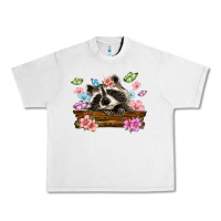 Lunar Rock raccoon with flowers Urban Heavy Tee - MaliasSmallBusiness